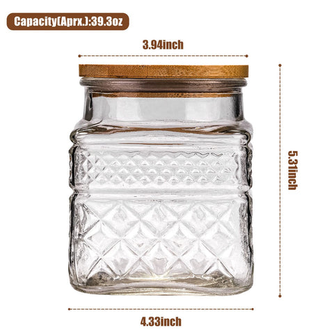 WHJY glass jar bamboo lid with silica gel ring ensuring airtight seal.