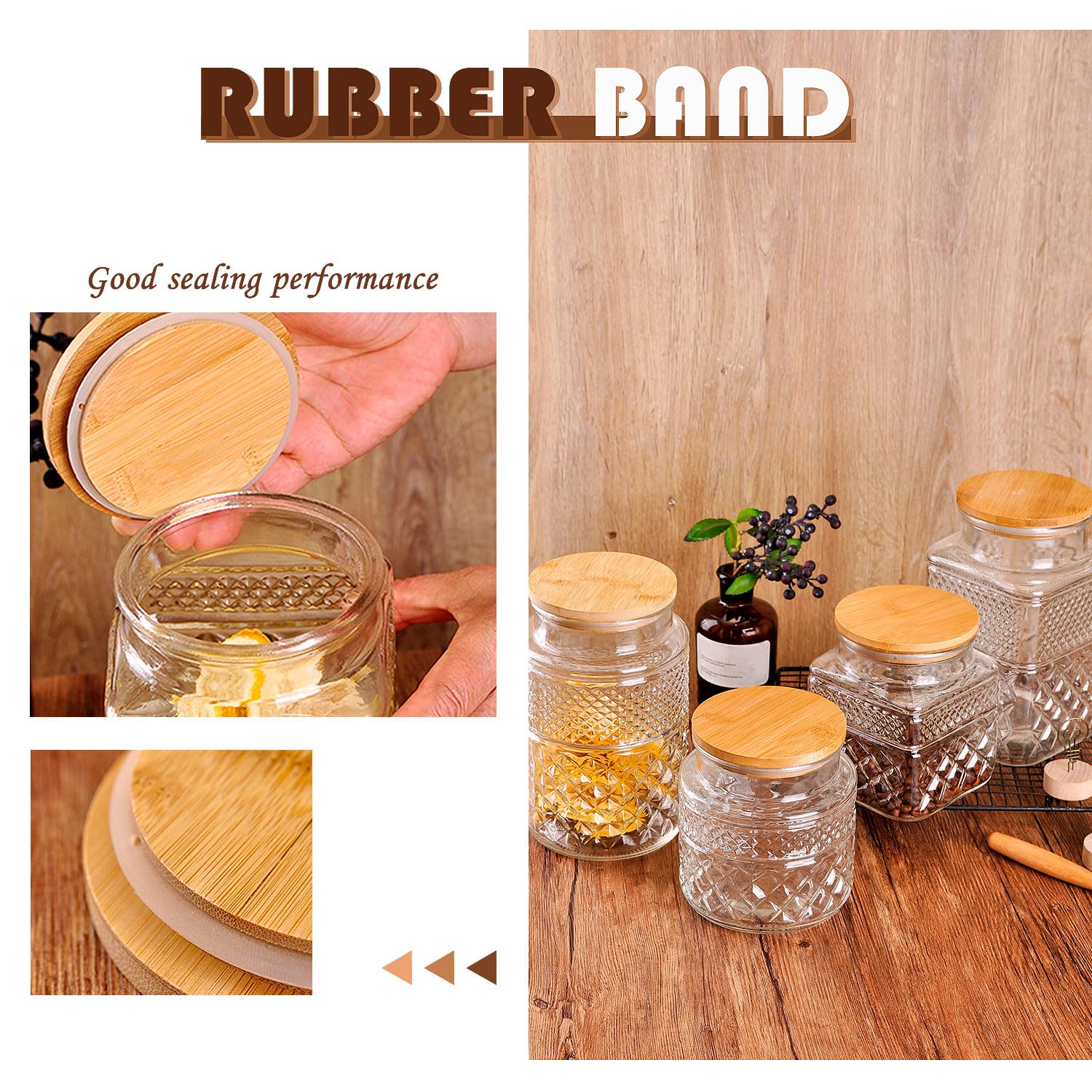 WHJY dog treat jar visible next to pet bowls showing practical storage.