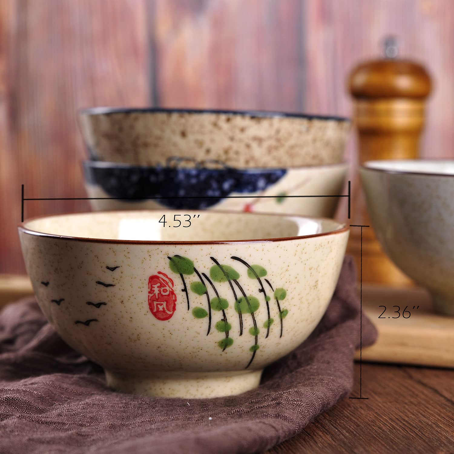 WHJY hand-painted floral pattern close-up highlighting glaze detail