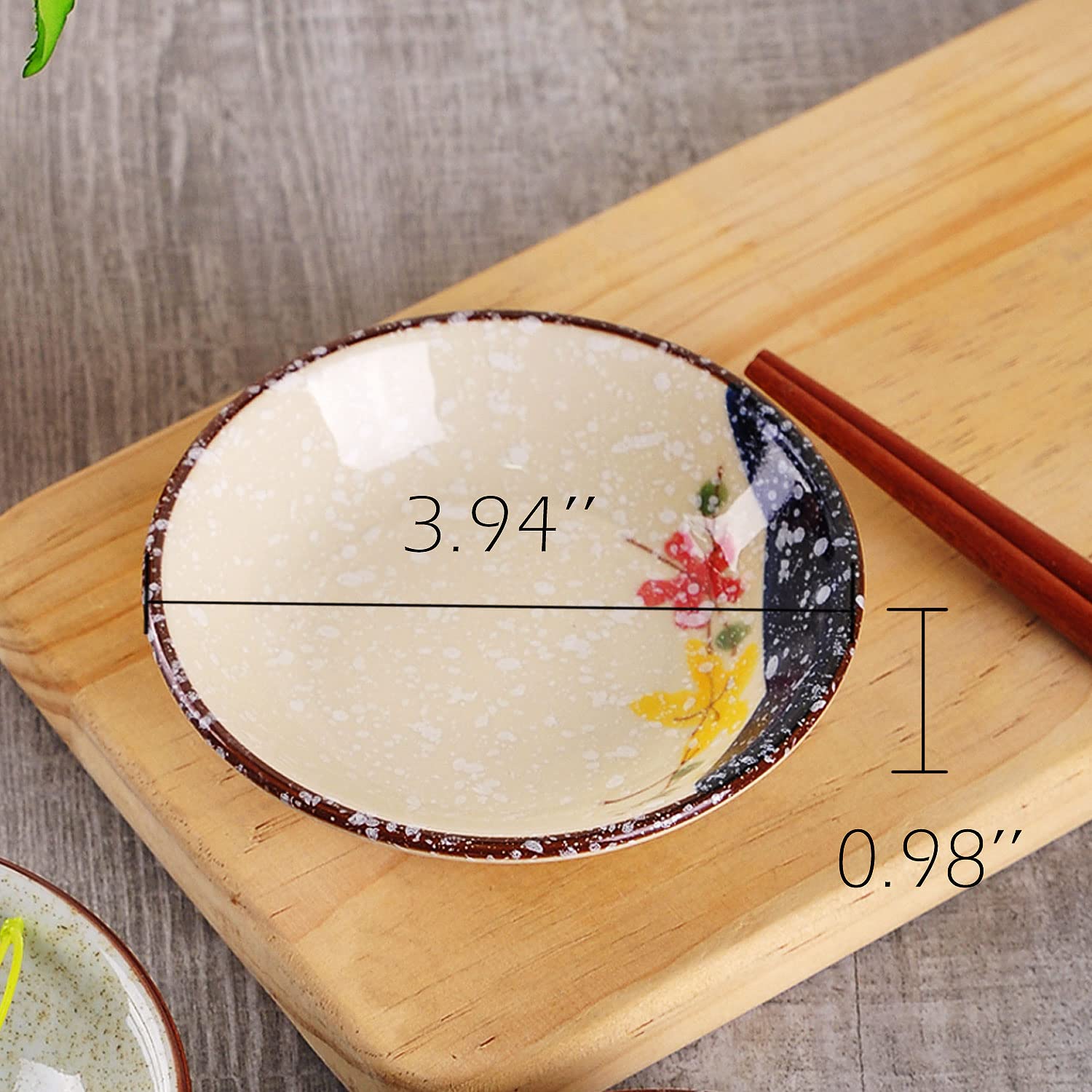 WHJY porcelain dish with birds motif for small portions and condiments