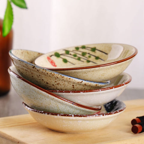 WHJY fishes motif porcelain dish for dips and dressings