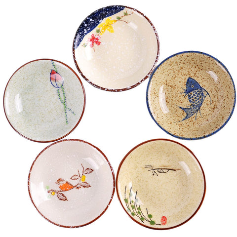 WHJY side dish with flowers pattern, ideal for sauces and sushi nights