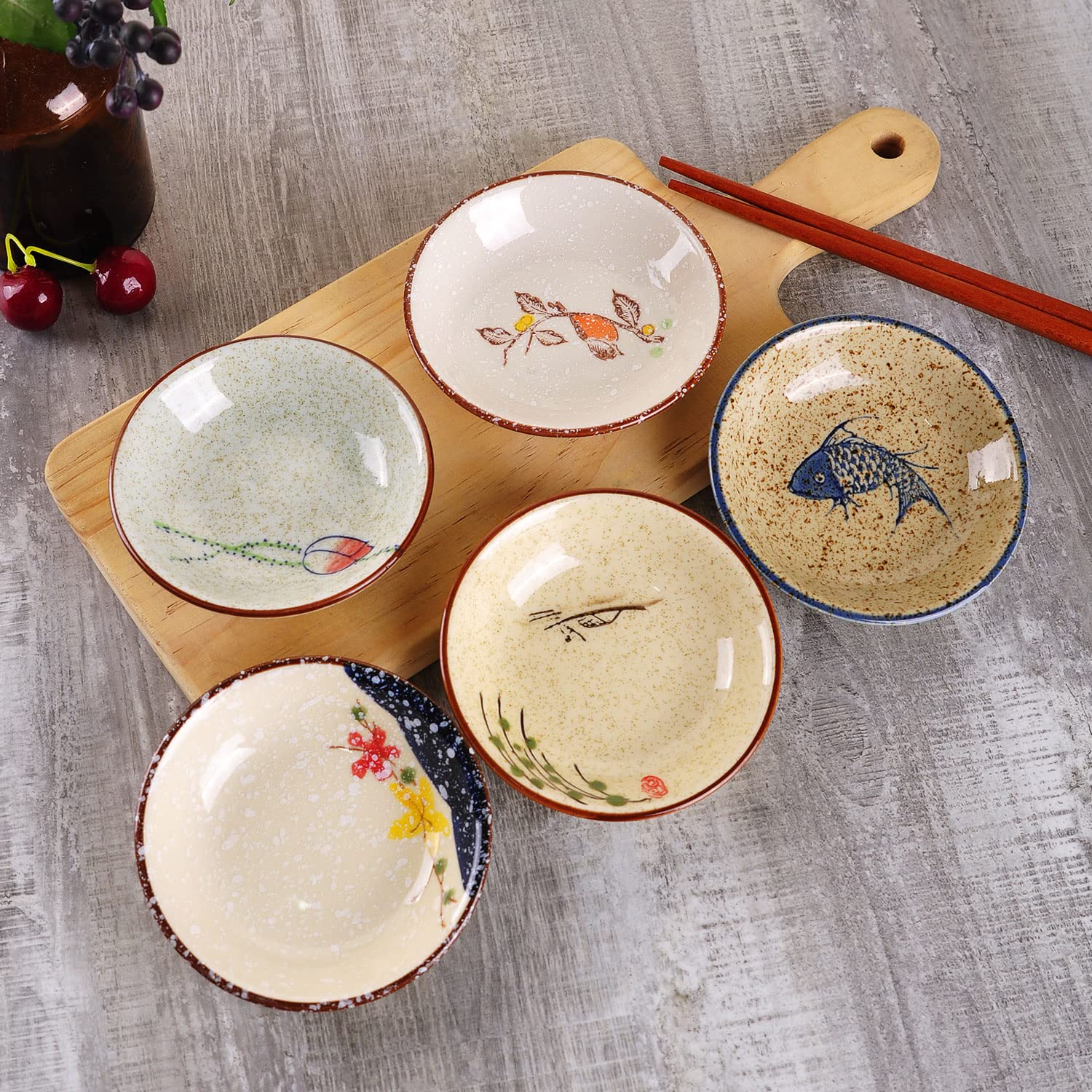 WHJY five-piece retro dish set enhances table setting