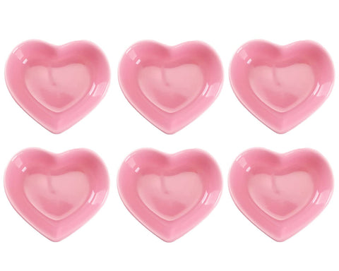 WHJY Pink Love Heart Bowls shown as a six-piece set for easy party service