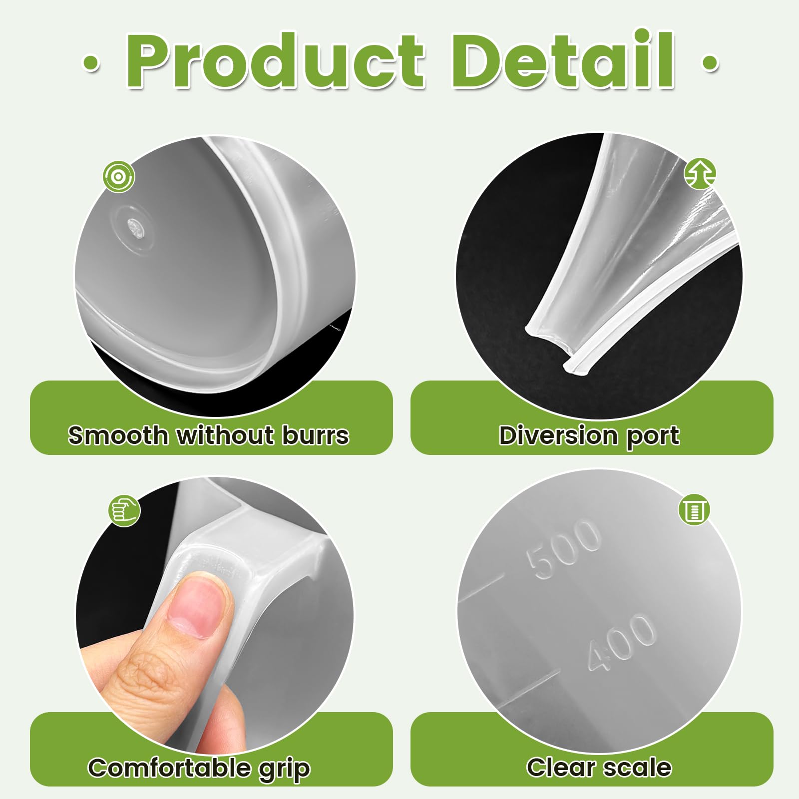 Whkvnng 1000 ml capacity cup with clear measurements