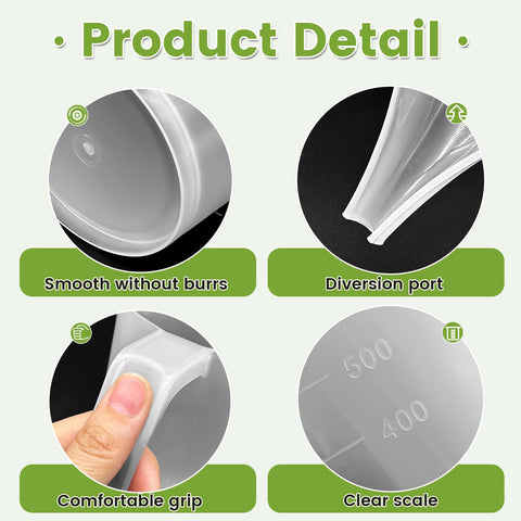 Whkvnng 1000 ml capacity cup with clear measurements