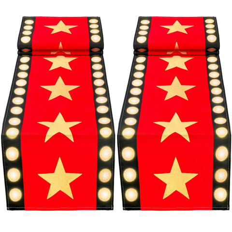 WHQXFDZ movie night table runner on red carpet setup enhances party ambiance