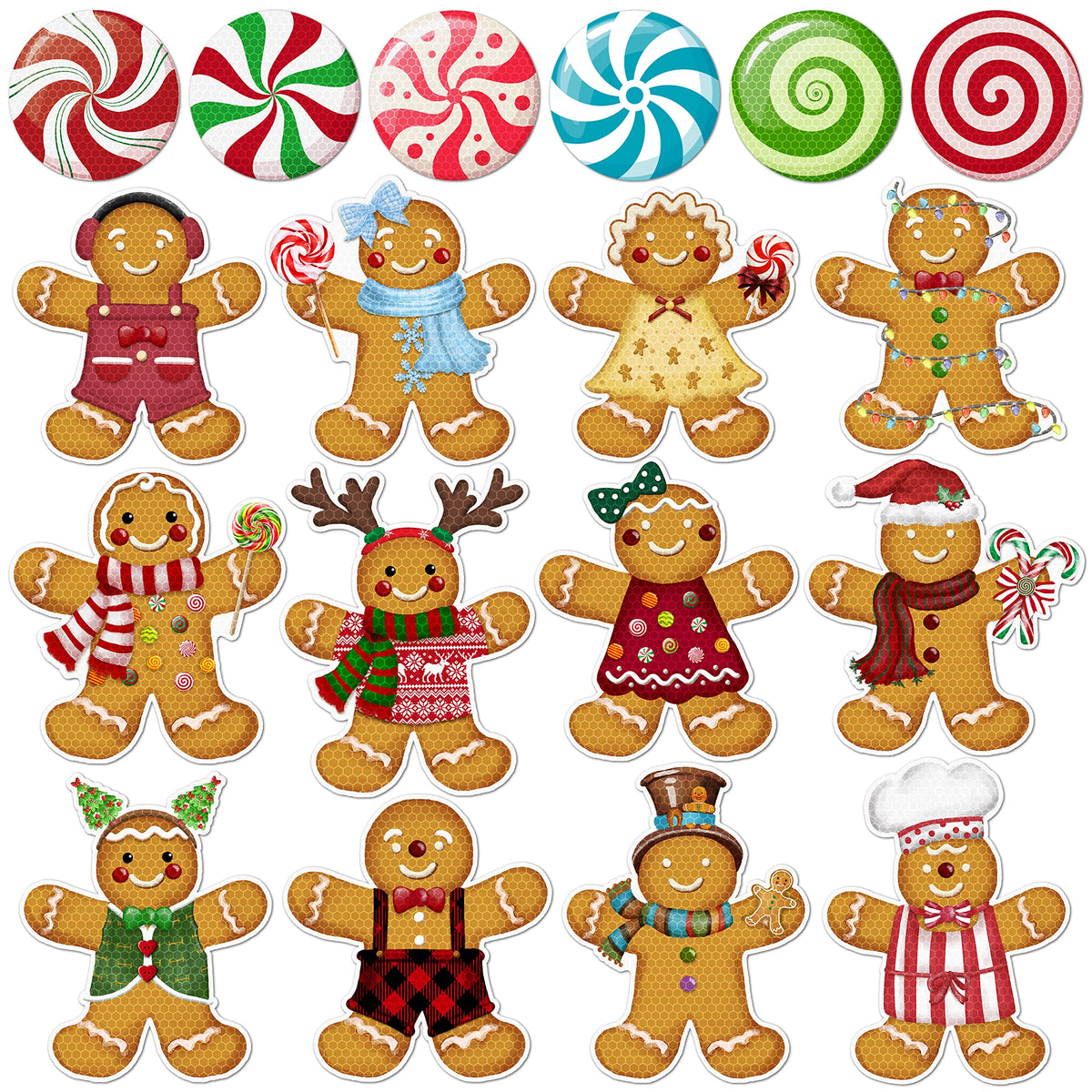 WHYMEO gingerbread magnet set of 12 for festive car and surface decor with holiday charm