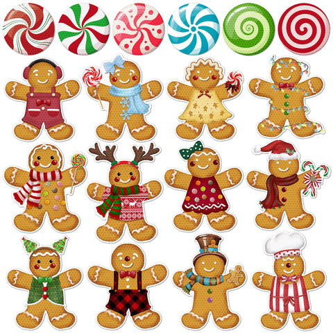 WHYMEO gingerbread magnet set of 12 for festive car and surface decor with holiday charm