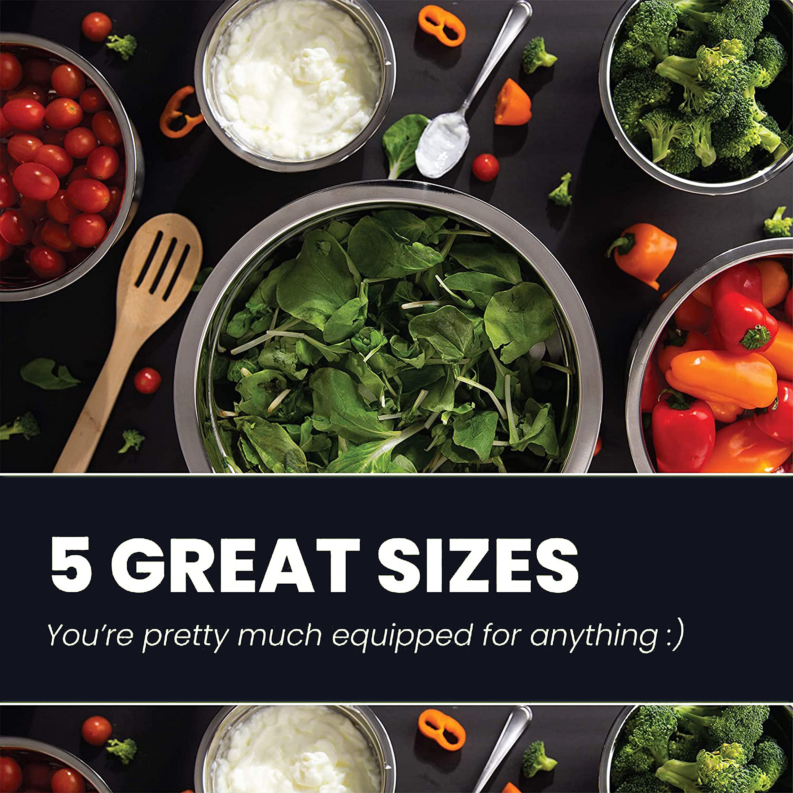 WHYSKO nesting stainless bowls save cabinet space