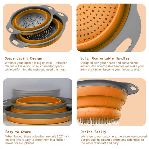 WHZHAOCAI silicone colander is safe for boiling water and dishwasher friendly