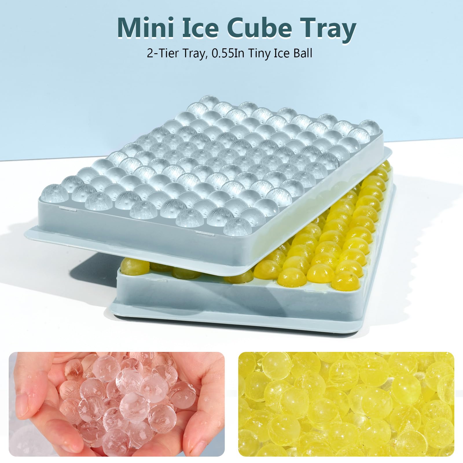 WIBIMEN compact nugget ice fits small cups and champagne glasses.