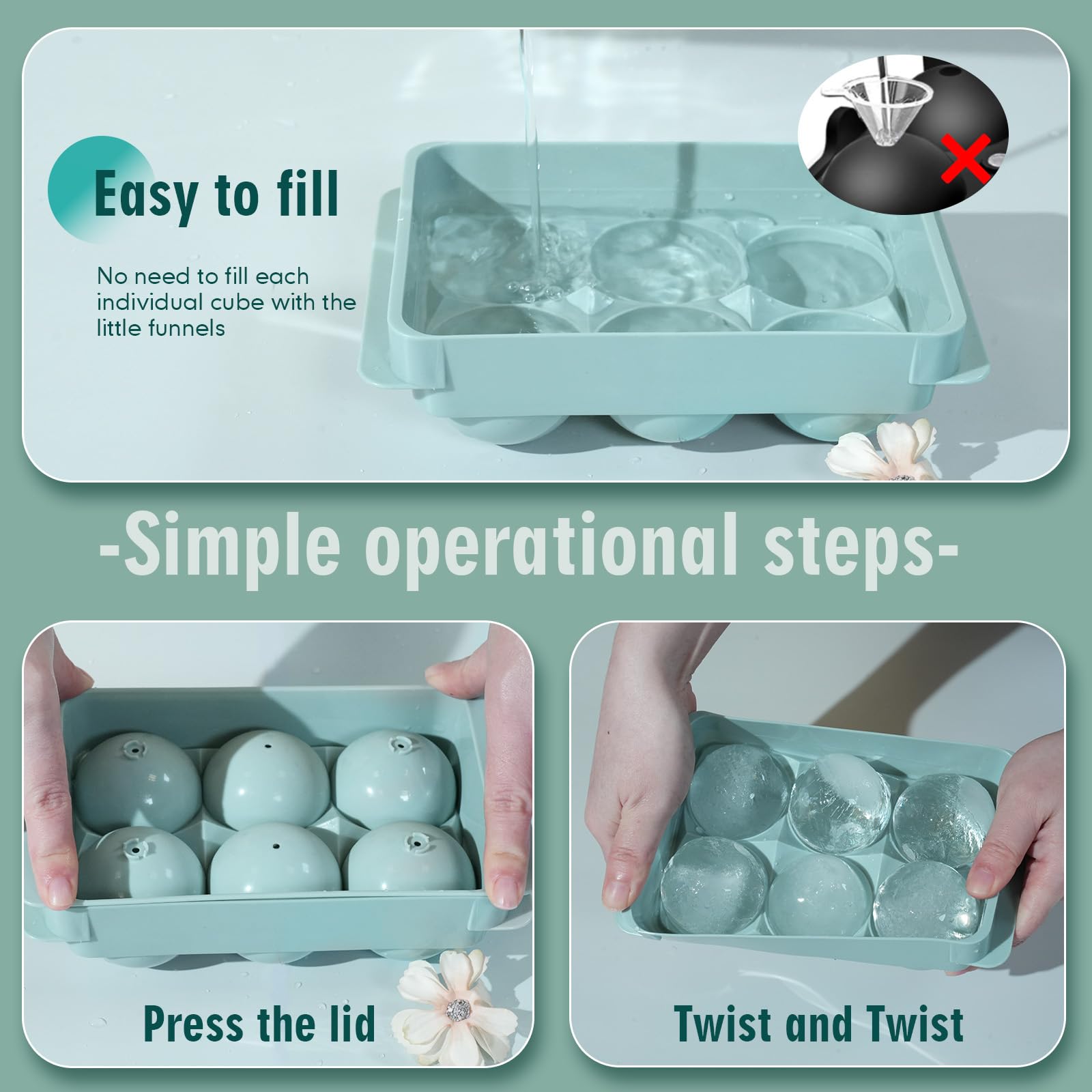 WIBIMEN conical bump creates perfectly rounded ice spheres every time.