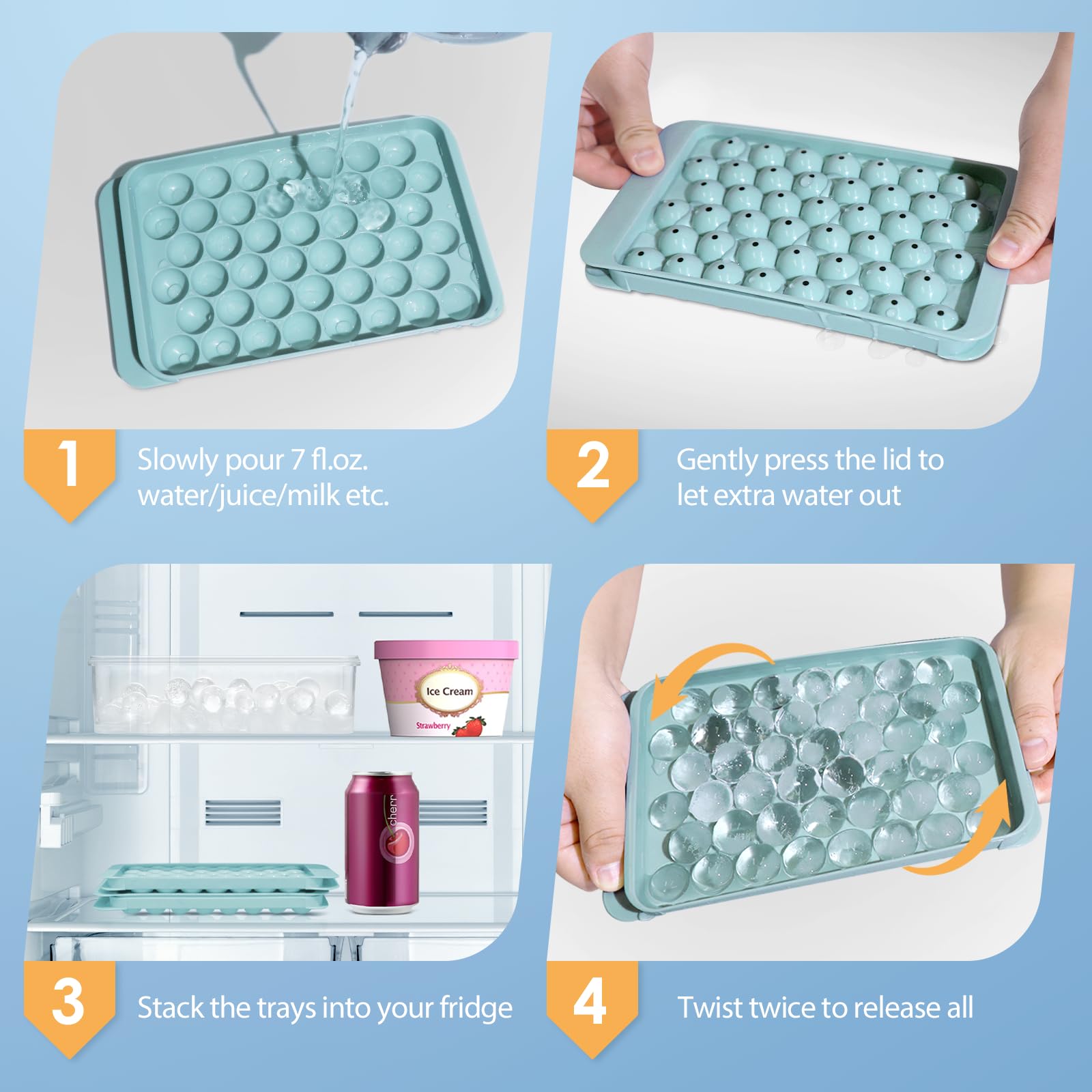 WIBIMEN ice spheres tray creates stylish round ice cubes
