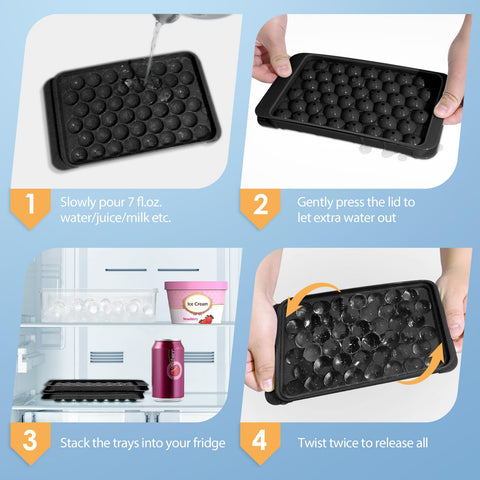 WIBIMEN ice tray with freezer container keeps ice tidy.