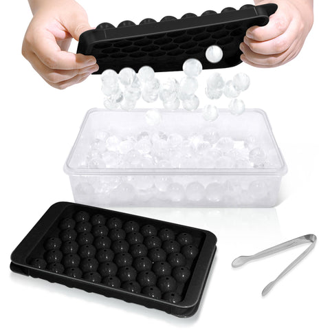 WIBIMEN ice tray with lid-bin and round cubes for quick, clean ice.