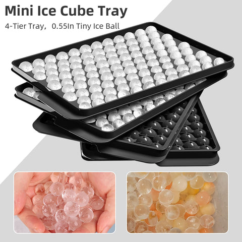 WIBIMEN mini ice trays 4-pack black suited for coffee and cocktails.