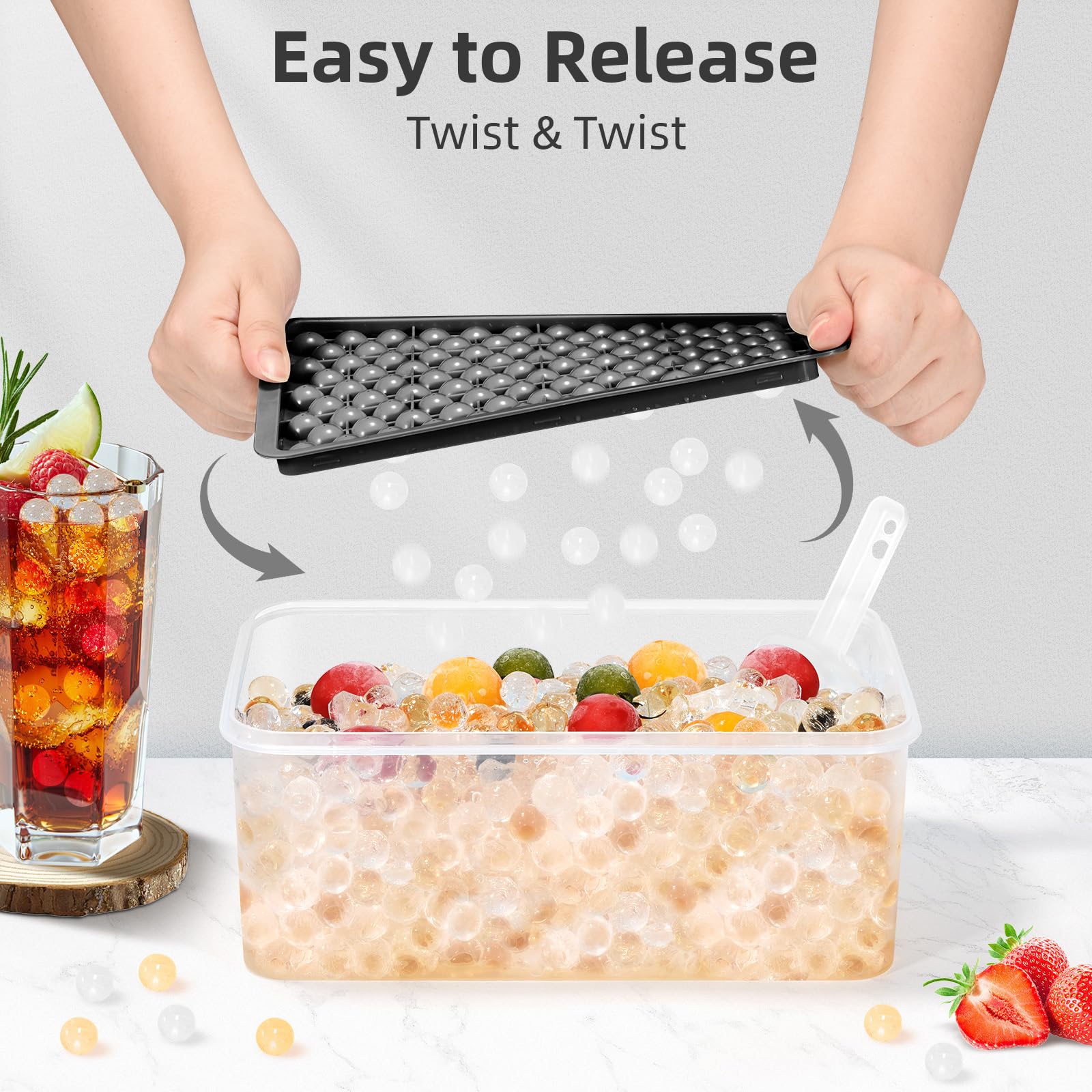 WIBIMEN mini ice trays fast-chill action illustrated for faster first sip.