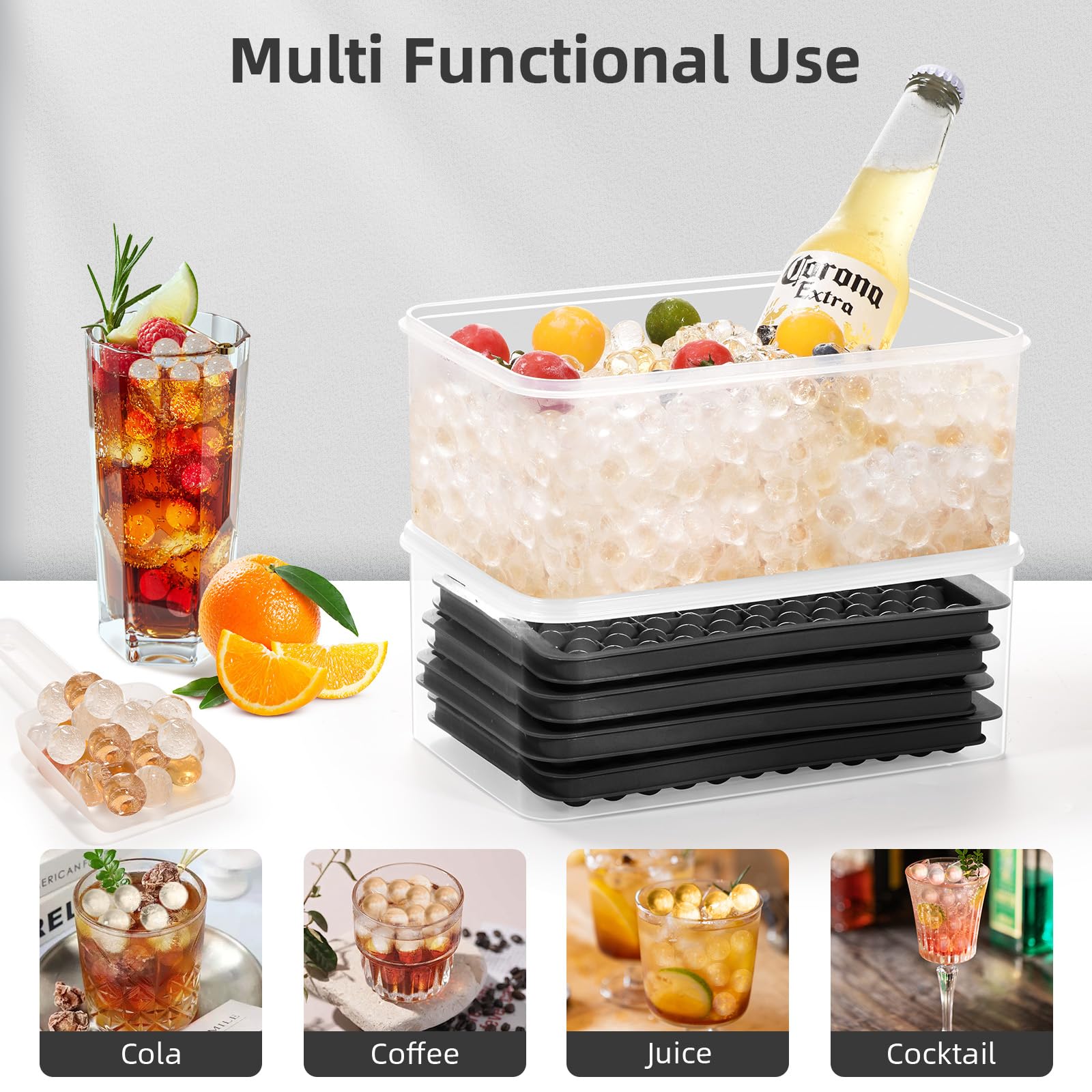 WIBIMEN mini ice trays stacked for efficient freezer use.