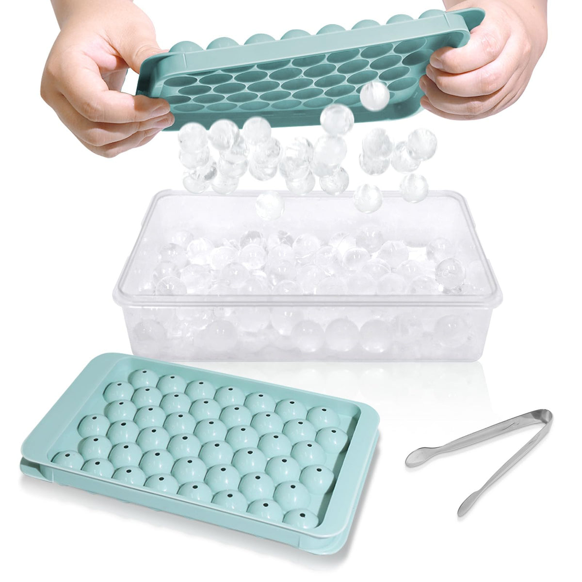 WIBIMEN round ice tray with lid for quick easy-release ice