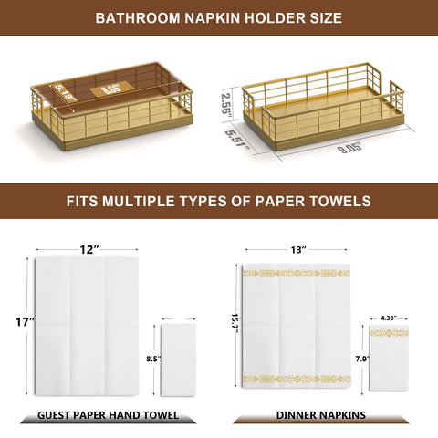 Wican gift idea towel holder, stylish gold finish for holiday bathrooms