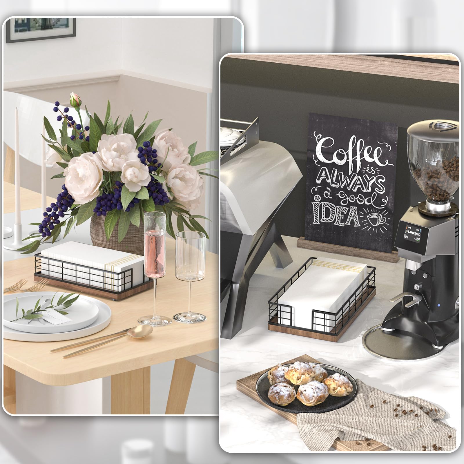 Wican towel tray placed behind toilet for convenient hand towels access