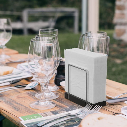 Wican napkin dispenser for table and picnic keeps napkins tidy.