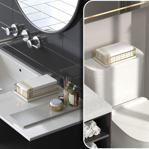 Wican oak and iron napkin holder on dining table adds elegance and easy access