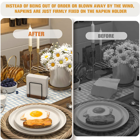 No assembly required Wican napkin holder ready to use straight from packaging