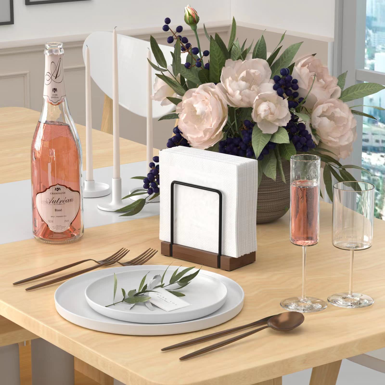 Close-up of bamboo texture and sturdy metal frame for durable kitchen decor by Wican