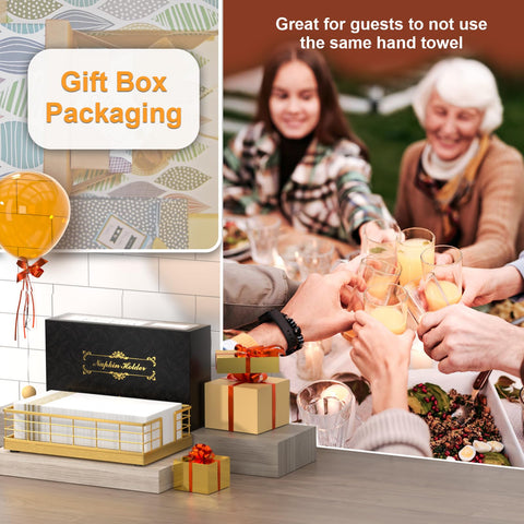 Wican powder room napkin tray in wood, keeps towels in reach and cohesive look