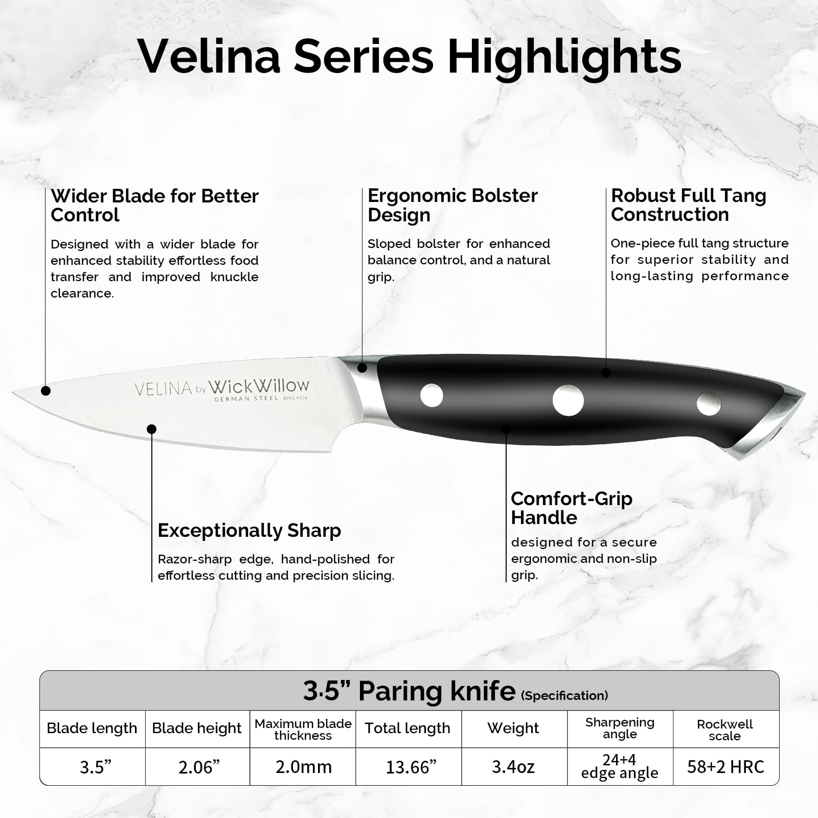 WICKWILLOW gift box packaging for Velina Series knife