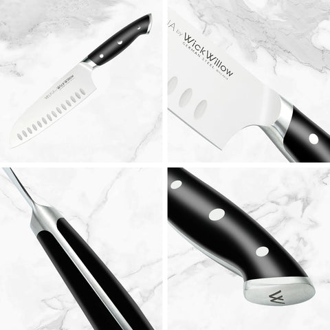 WICKWILLOW Velina Santoku with vegetables for everyday prep use.