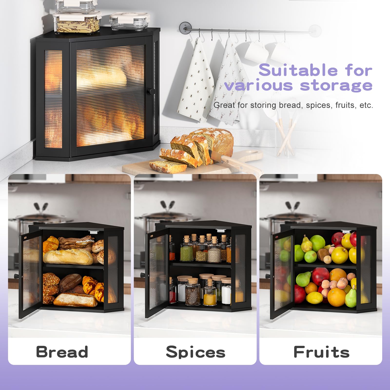 Wieghda corner unit fits neatly on any counter corner.