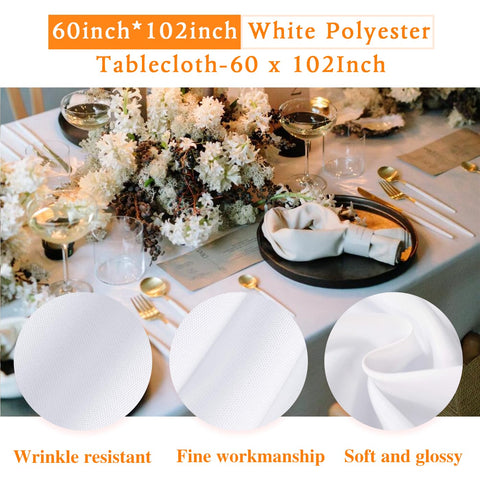 WIGENIUS white rectangle tablecloth drapes neatly for polished look