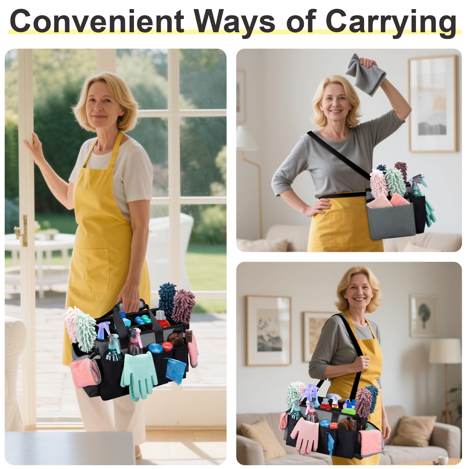 Ideal for professionals who need quick reach to cleaners, brushes, and gloves