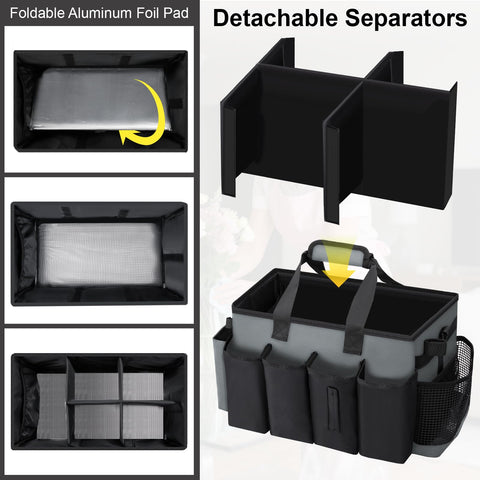 Adjustable shoulder and waist straps on Wigojoy caddy ease transport during cleaning tasks