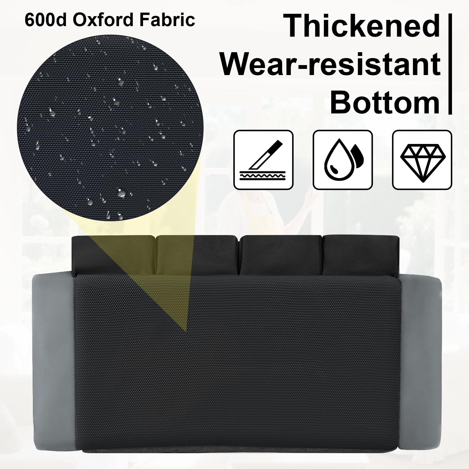 Side PVC and mesh pockets secure tools while keeping items visible and accessible