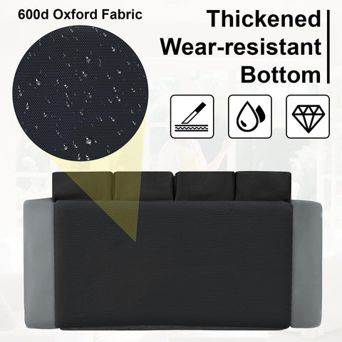 Side PVC and mesh pockets secure tools while keeping items visible and accessible