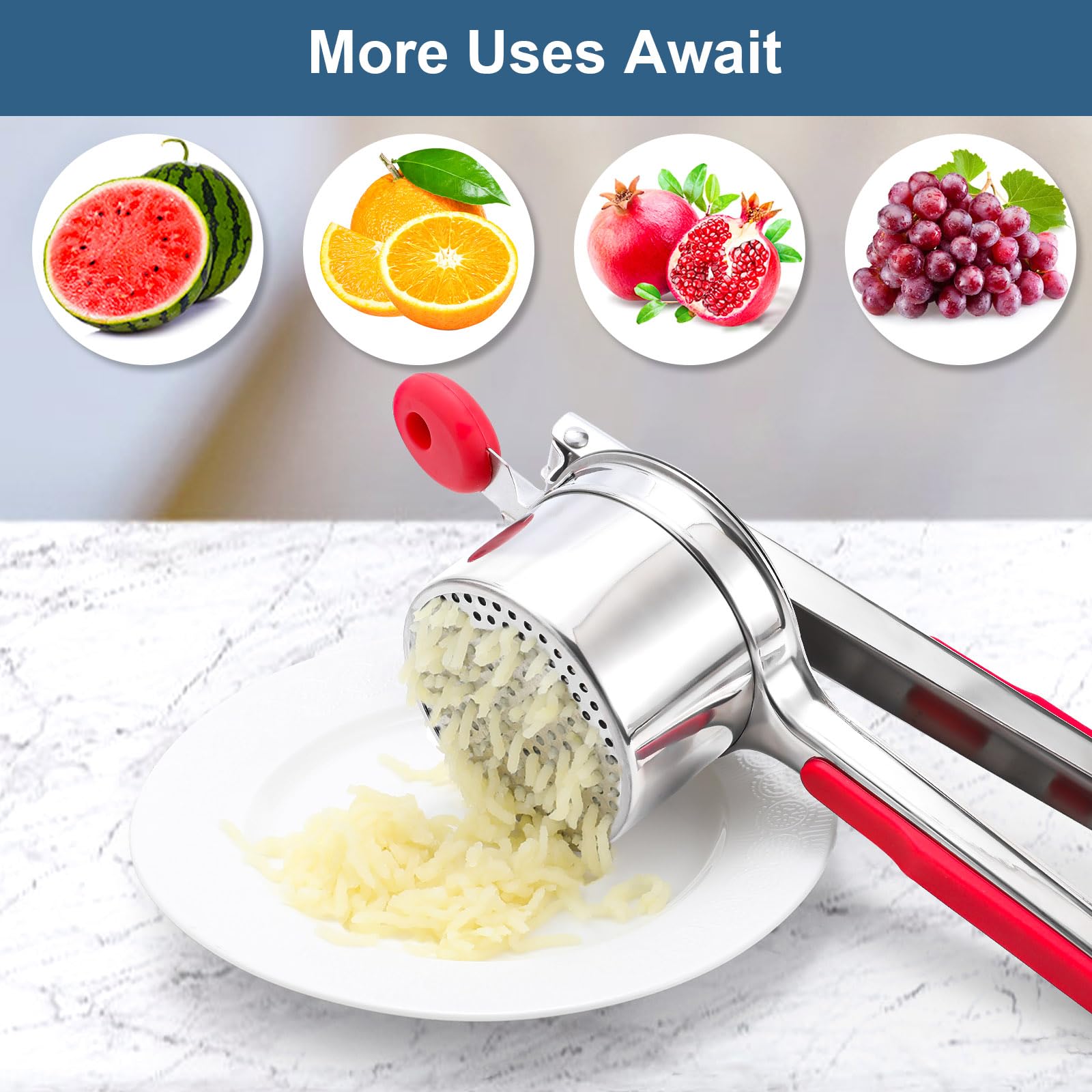 WIHBOIR dishwasher-safe stainless steel ricer for quick cleaning after cooking