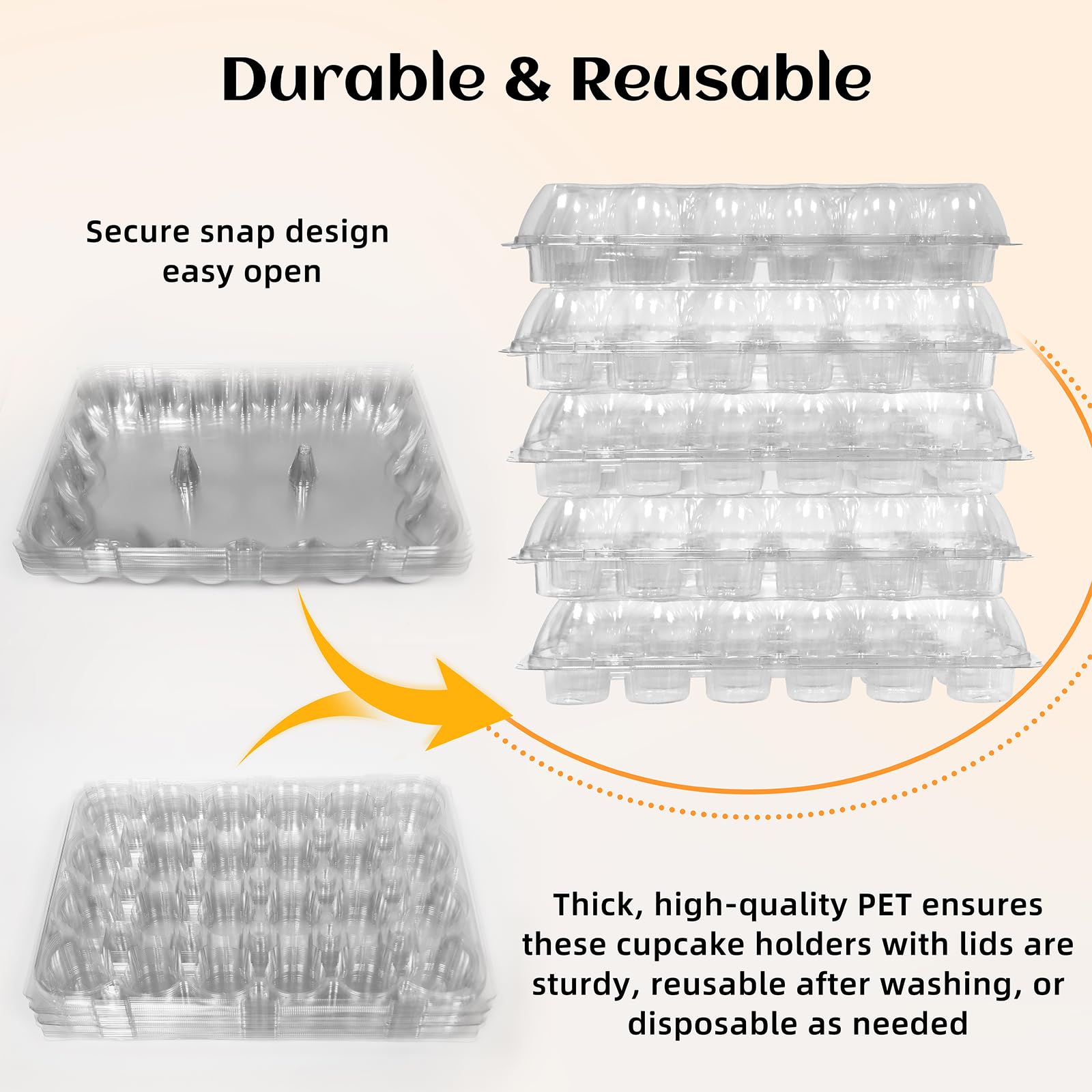 WIKDAY clear dessert boxes showcase treats with visibility.