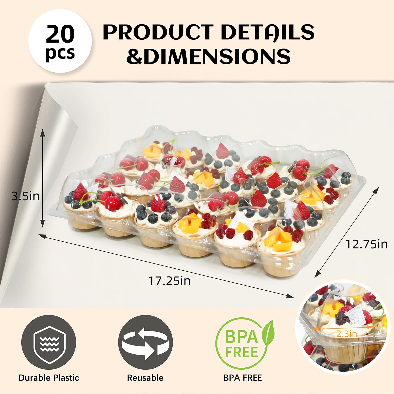 WIKDAY cupcake carriers with lids enable safe, spill-free transport.
