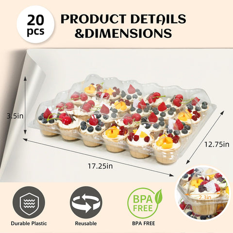 WIKDAY cupcake carriers with lids enable safe, spill-free transport.
