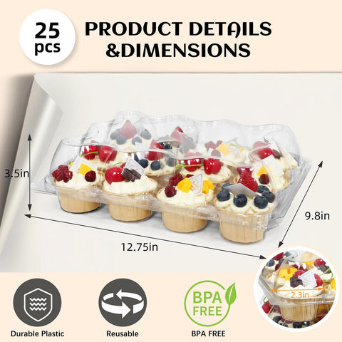 Lids with snaps on WIKDAY cupcake containers prevent spills during transport