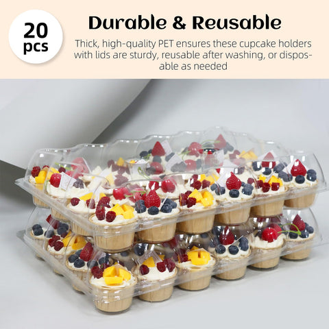 WIKDAY stackable cupcake boxes save space during events.