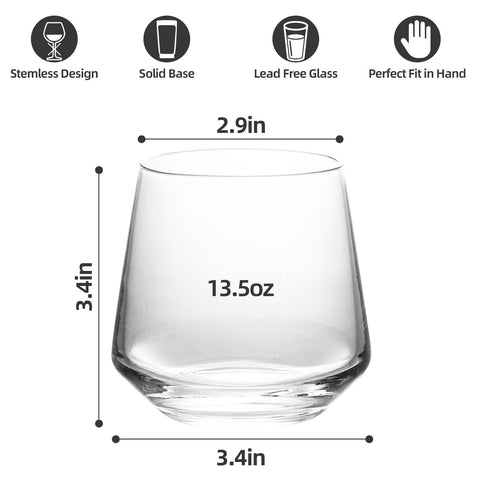 WIKERWANG stemless wine glasses in a daily setup, ideal for a home bar