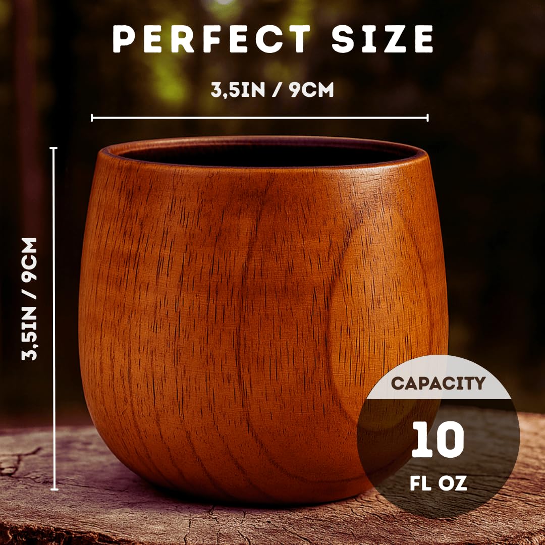 Wild Wood Works handcrafted wooden glass adds artisanal charm.