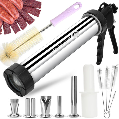 WILDDIGIT 3rd Gen jerky gun cannon, showing durable stainless steel construction for versatile jerky making