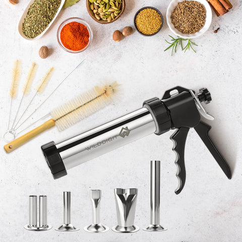 WILDDIGIT Jerky gun kit in use for homemade snacks.