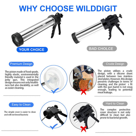 WILDDIGIT jerky gun piston cleaning brushes simplify maintenance after use